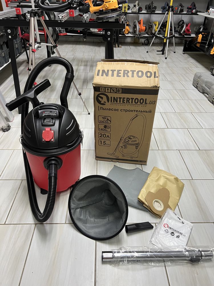 Пылесос для стройки строительный влажная уборка Intertool DT1020 Новый