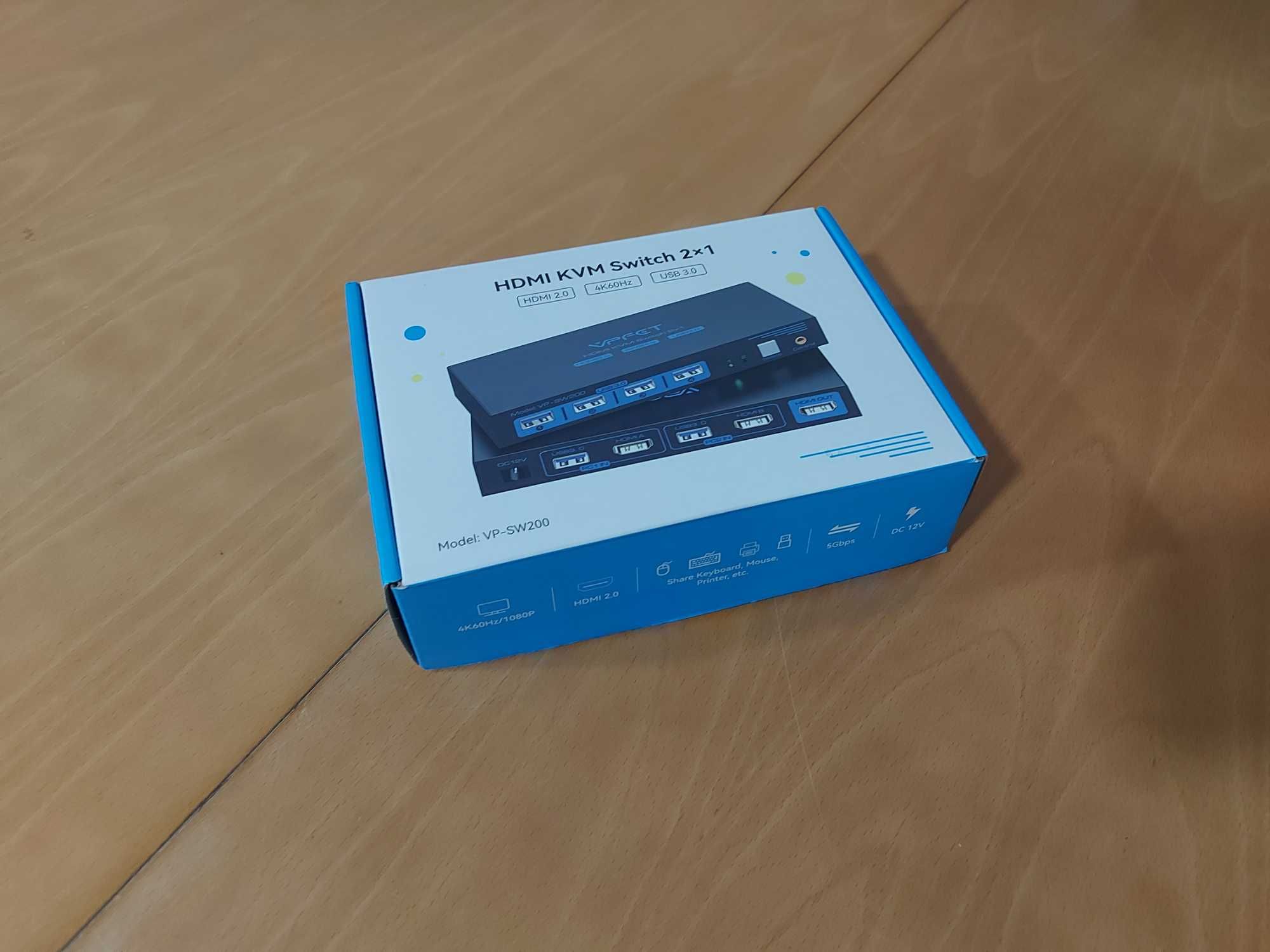 KVM Switch HDMI USB 3.0 – 4K 60Hz – 2 PCs / 1 Monitor + 4 USBs
