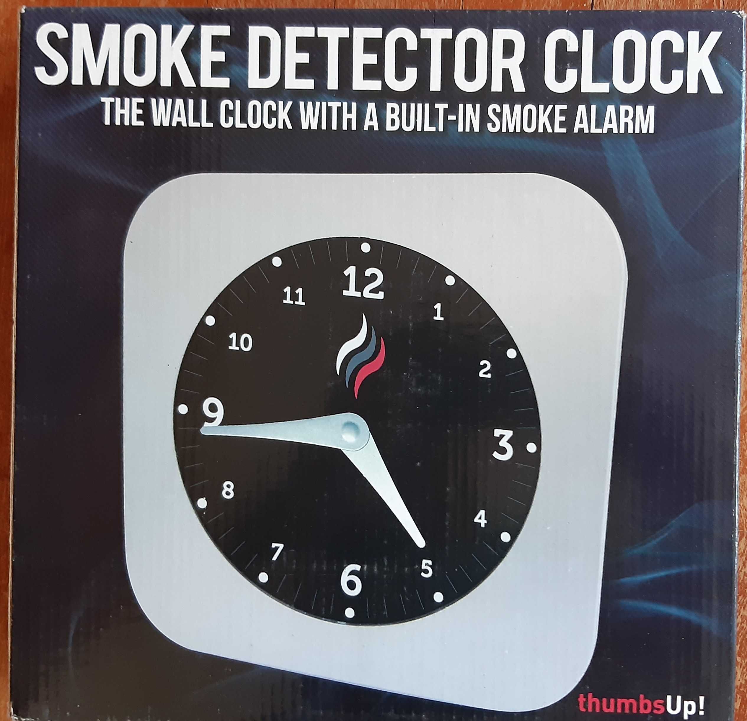 Relógio de parede com detetor de fumos