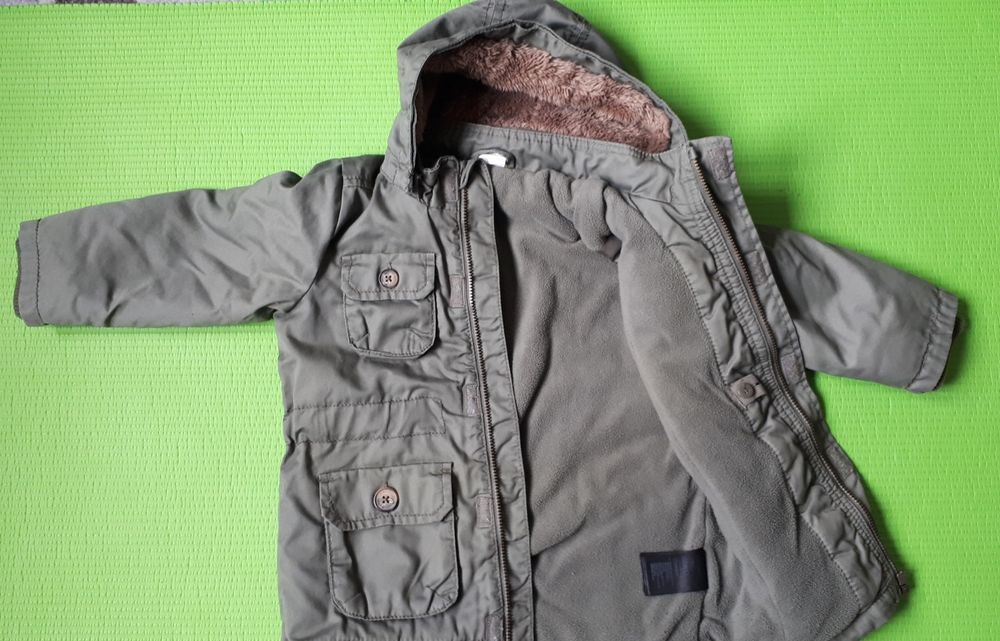 Kurtka przejsciowa chłopięca parka, H&M, rozmiar 86