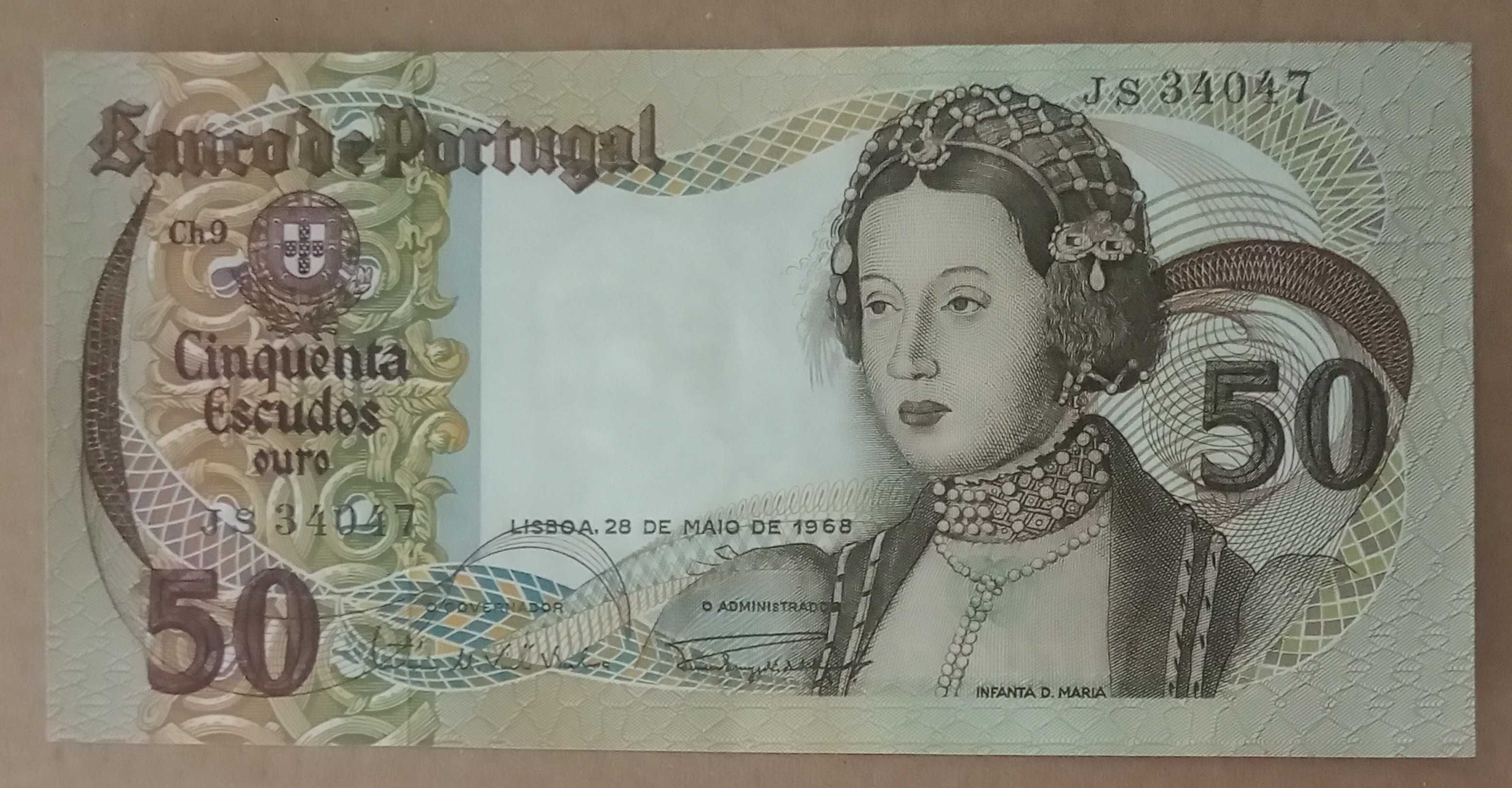 Nota nova 50 escudos Infanta dona Maria.