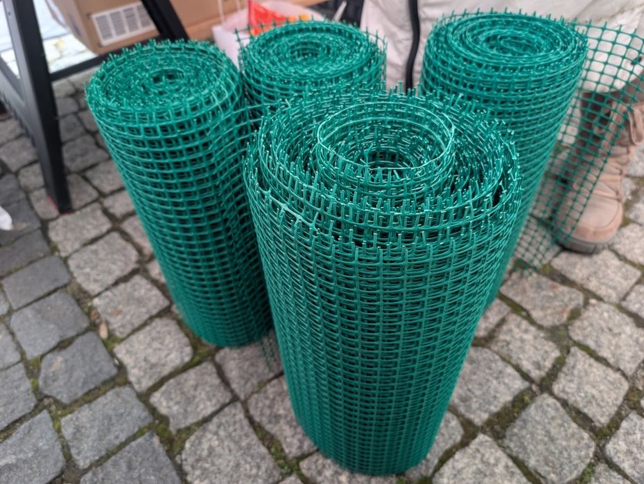 SIATKA OGRODZENIOWA plastikowa zielona 0,4mx50m (w 4 częś. po ~12,5m)