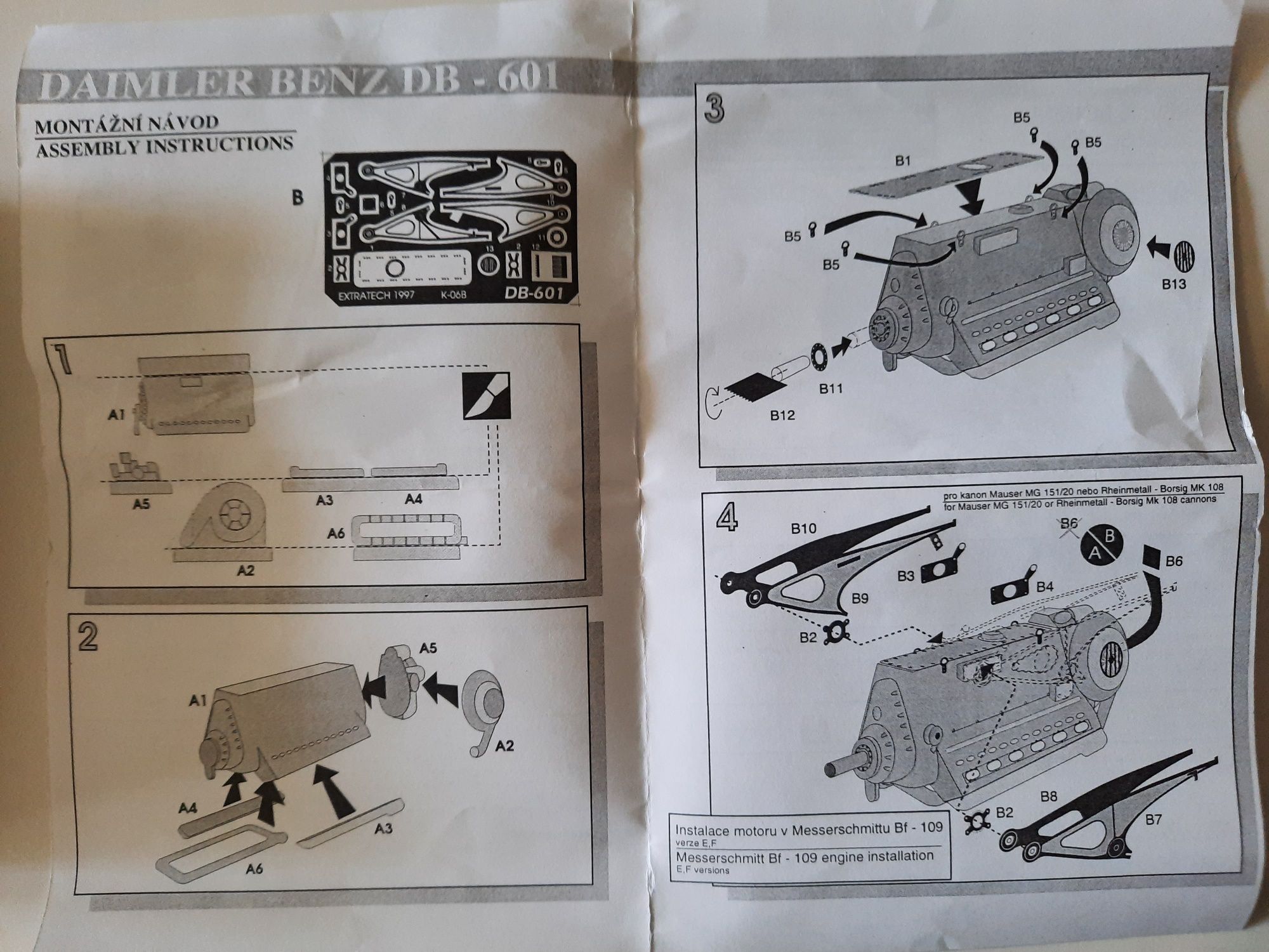 Akcesoria modelarskie: silnik Daimler Benz DB-601, 1/48.