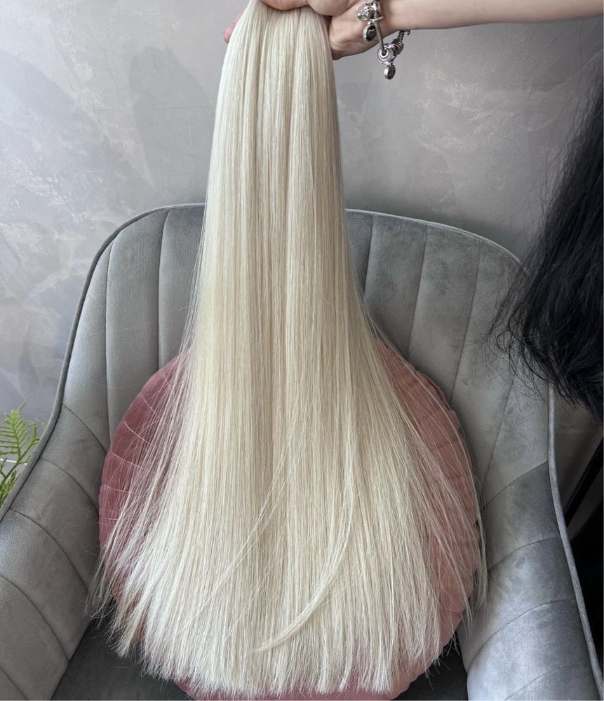 Волосся для нарощення блонд гарноі якості супер кінчик