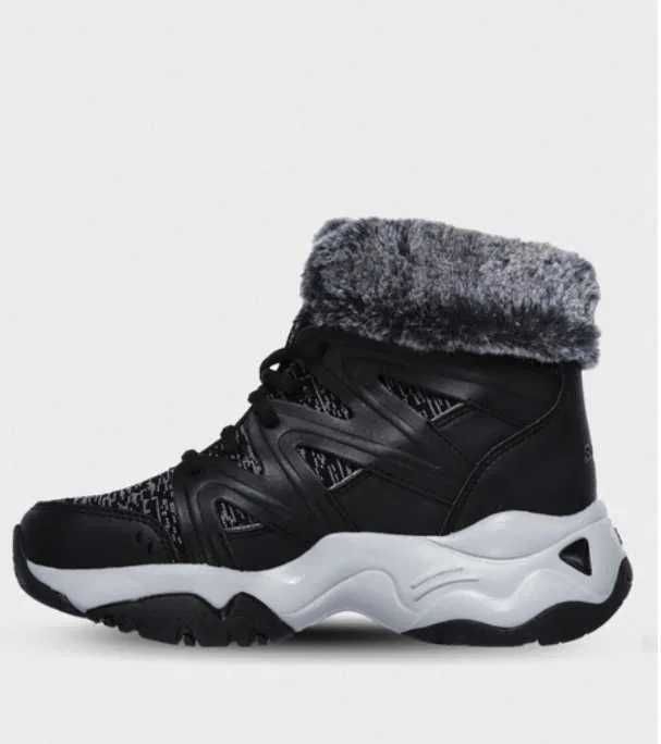 Жіночі утеплені черевики Skechers / чорні черевики скечерс