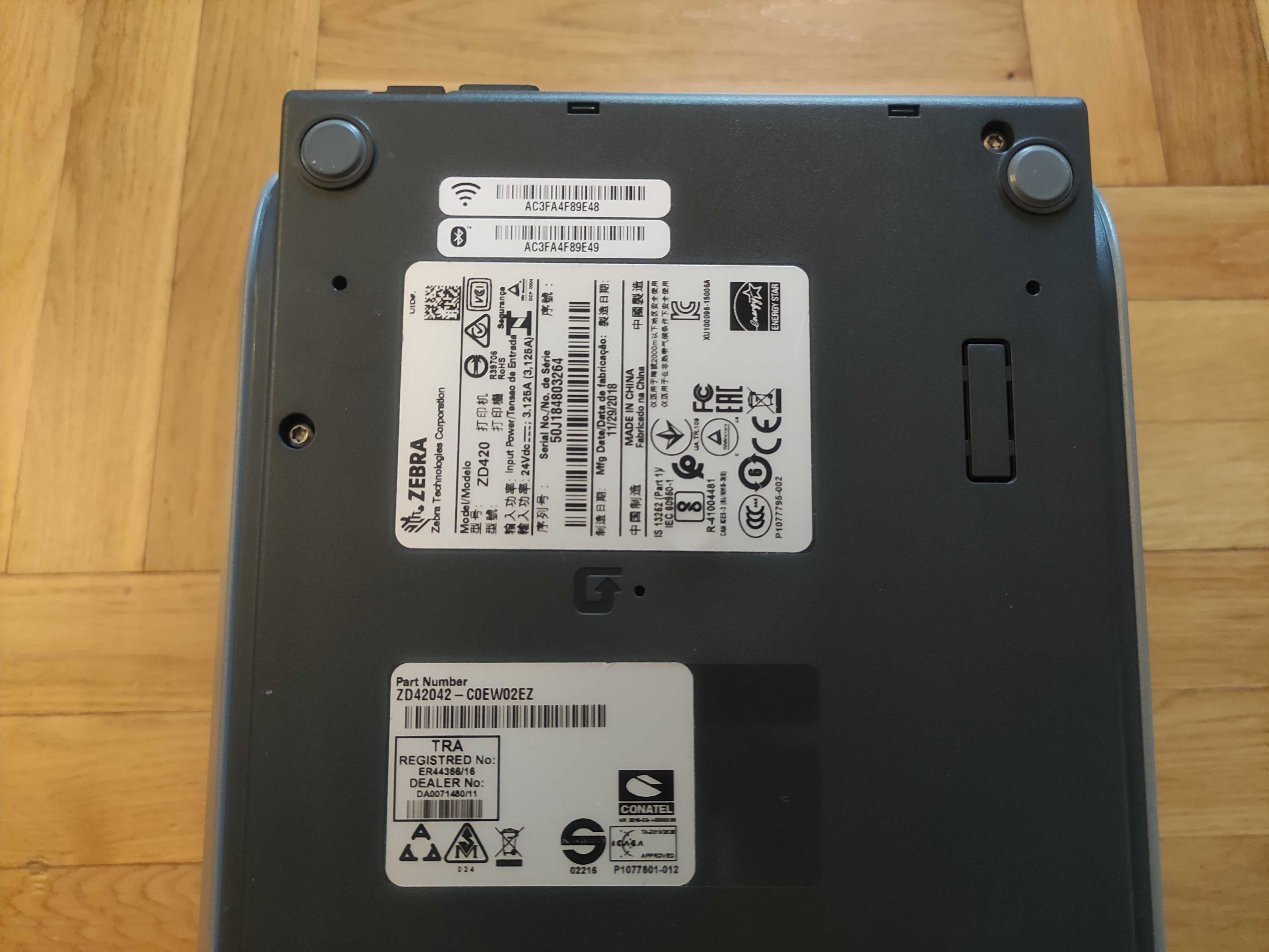 Drukarka Kurierska Termiczna Zebra ZD420 WIFI Bluetooth Gilotyna Nóż