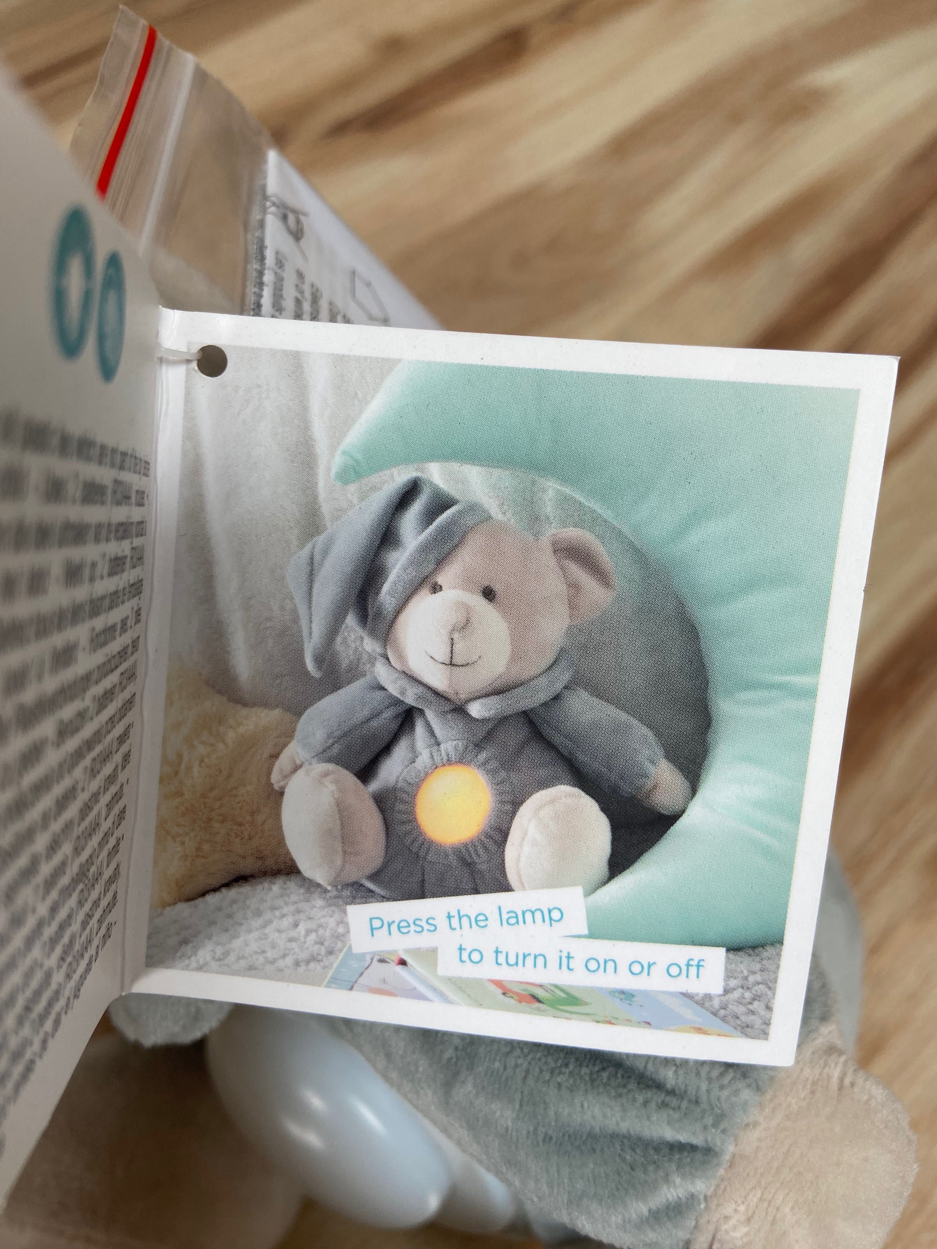 Lampka nocna Miś szary Absolu Chic przytulanka