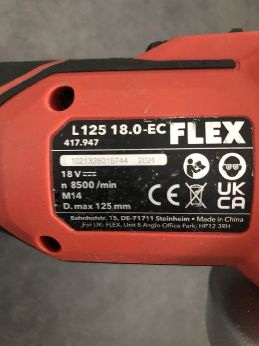 Безщіткова акум.болгарка Flex L125 18.0 EC