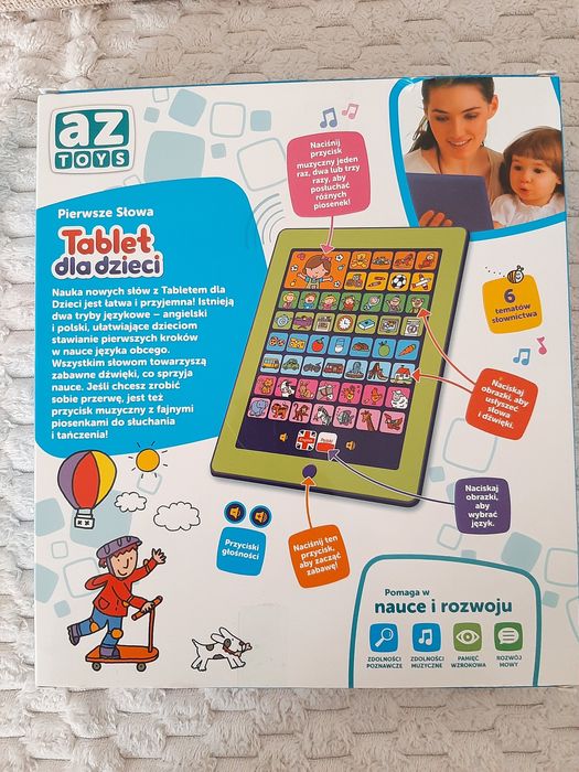 Tablet dla dzieci AZToys Pierwsze słowa polski angielski dźwięki