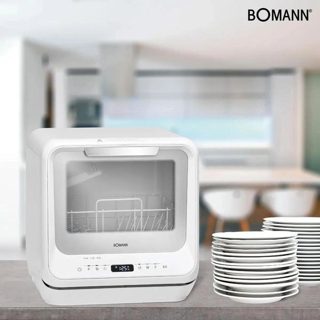 Міні посудомийна машина Bomann TSG 5701 бак 5 л з дисплеєм 5 програм