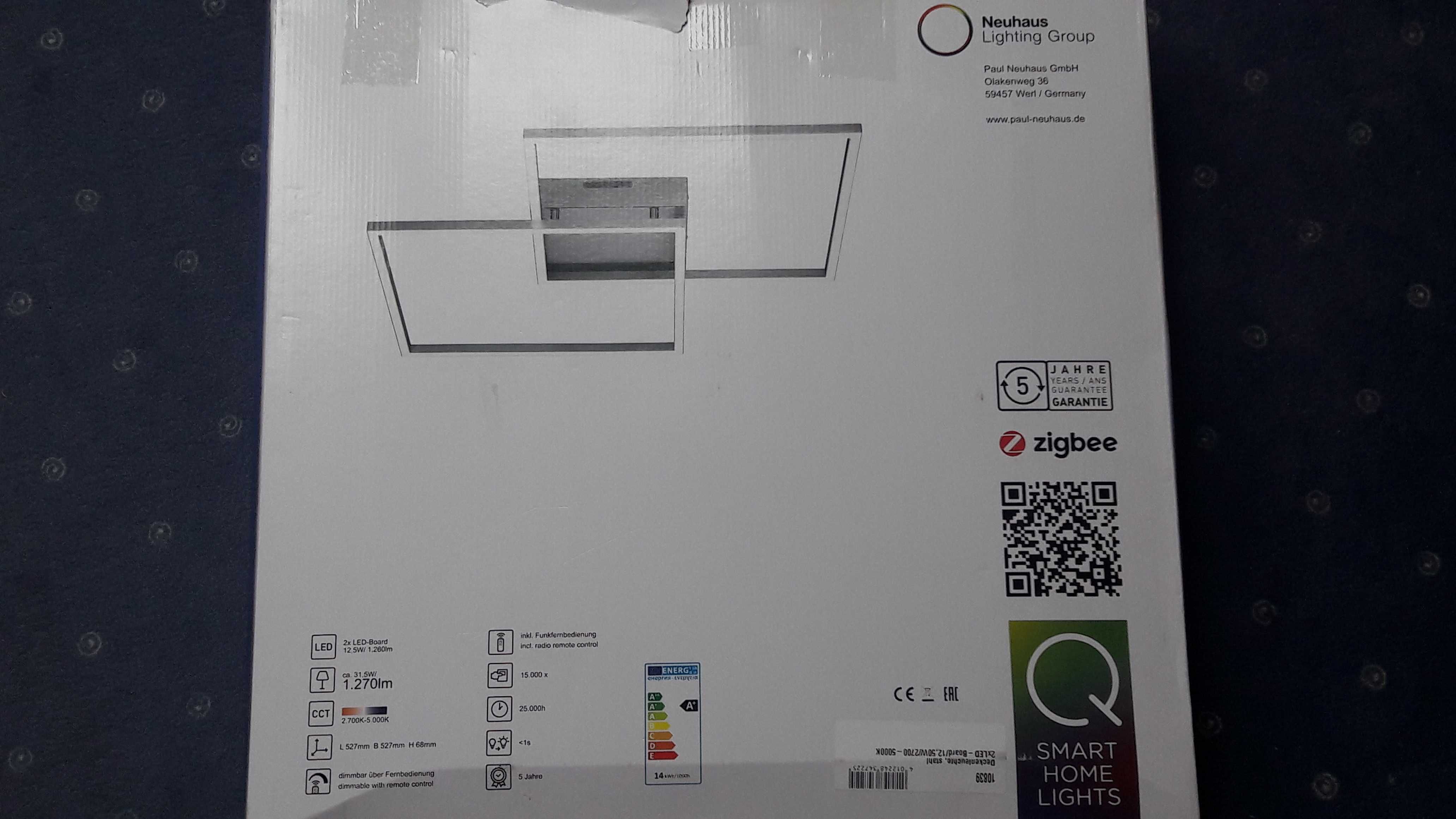Lampa sufitowa Led z pilotem Q-Smart-Home