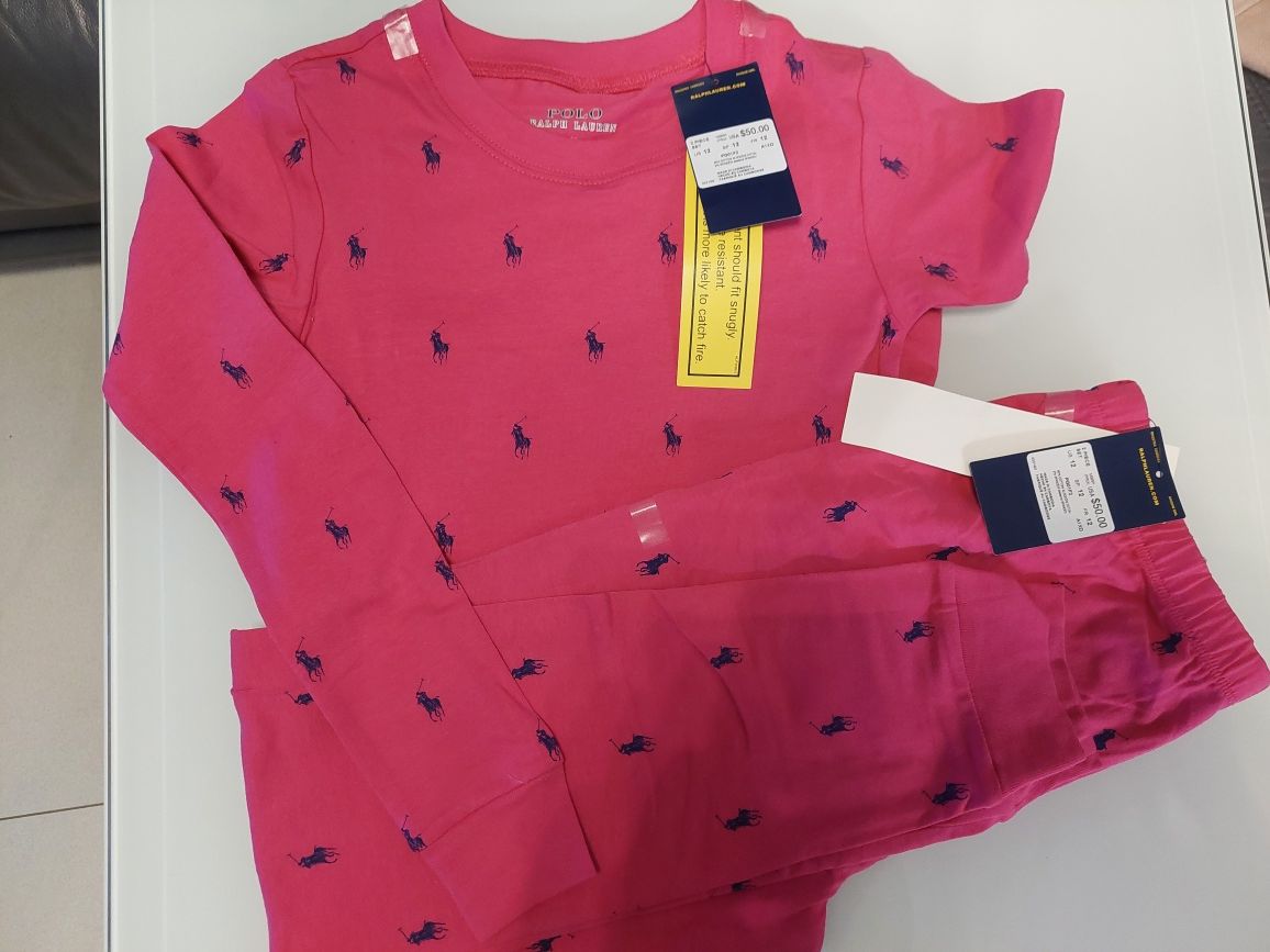 Nowa dwuczesciowa piżamka Polo Ralph Lauren oryginalna rozowa piękna p