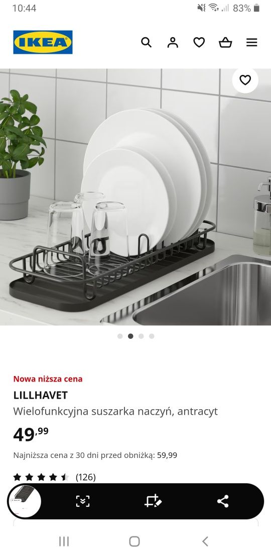 Suszarka do naczyń LILLHAVET Ikea NOWA
