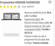 Zmywarka Hisense cena w sklepie 2400zl
