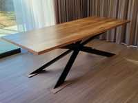 Drewniany nowoczesny stół na metalowych nogach - producent mebli