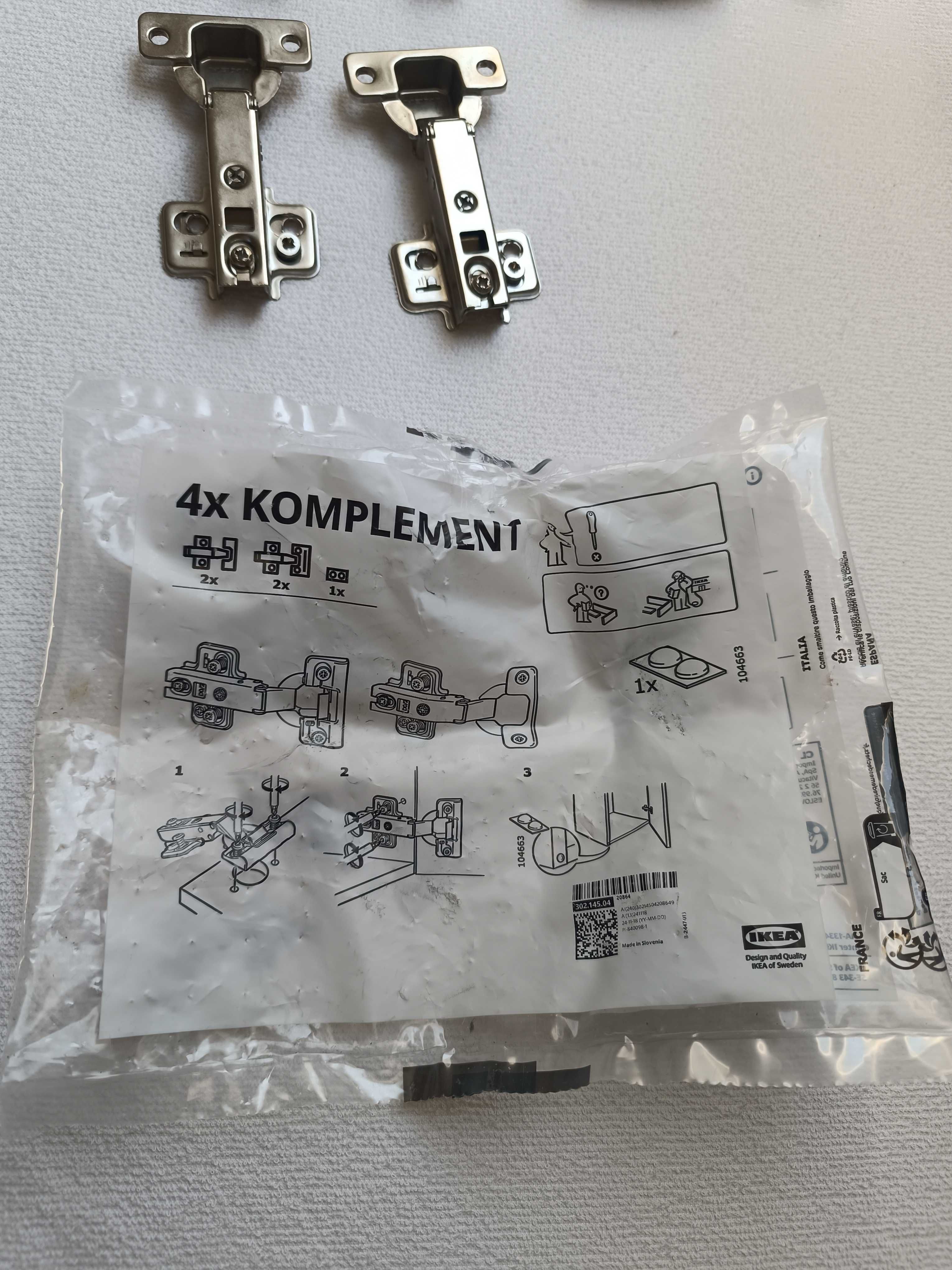 białe drzwi Forsand do Ikea Pax z uchwytami i zawiasami, 4 szt.