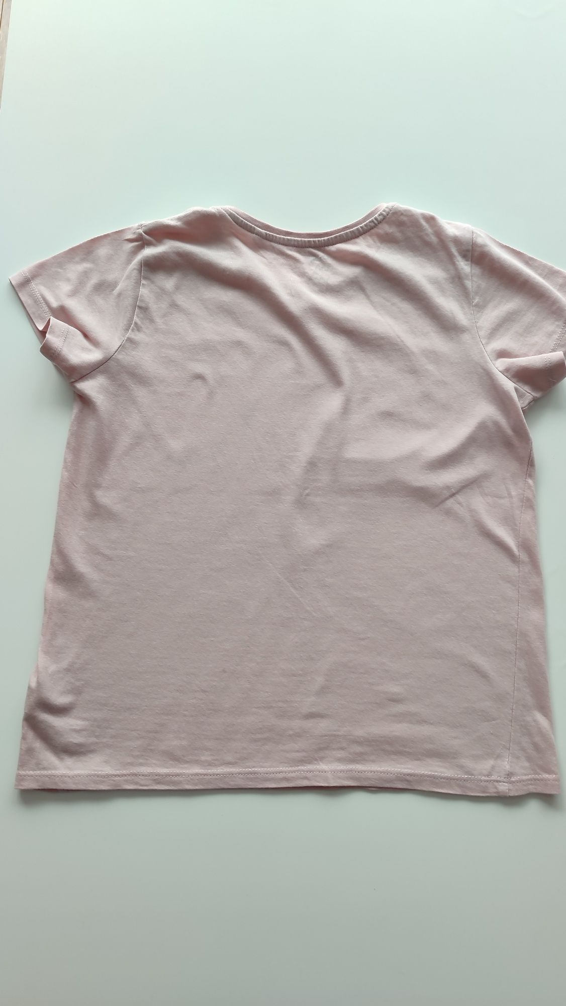 Różowa koszulka z truskawką 140 Sinsay bawełniany t-shirt