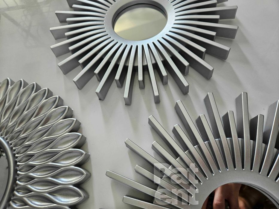 Lustra zestaw 3 luster w srebrnych ramkach do domu na ścianę dekoracja