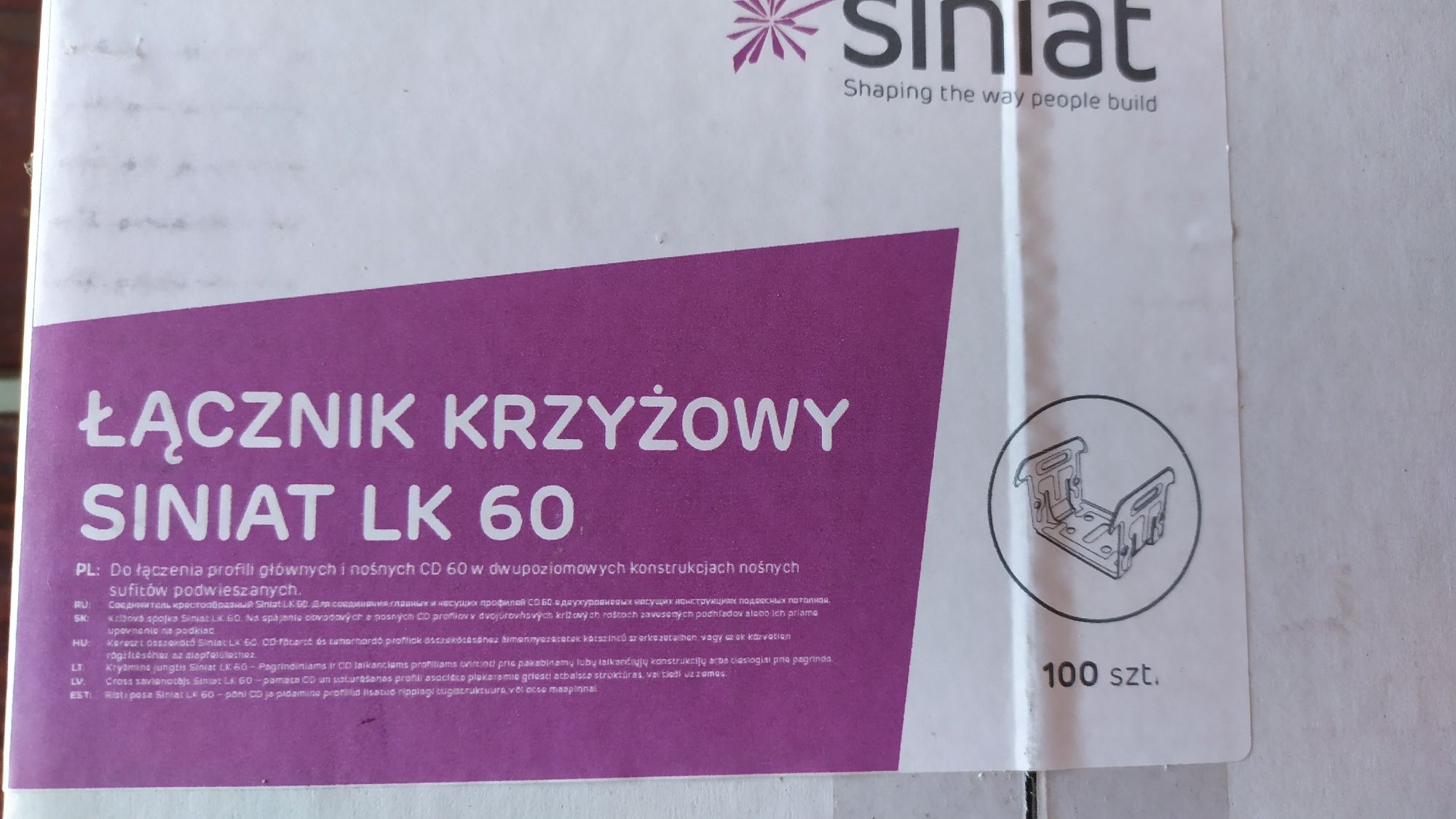 Łącznik krzyżowy do profila CD 60 Siniat -100 szt