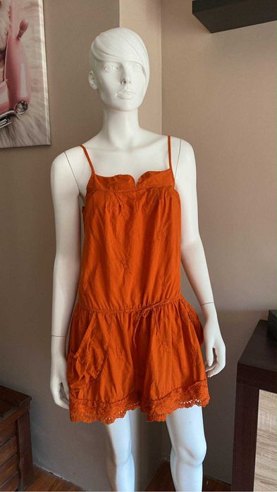 Pomaranczowa sukienka na ramiaczkach L