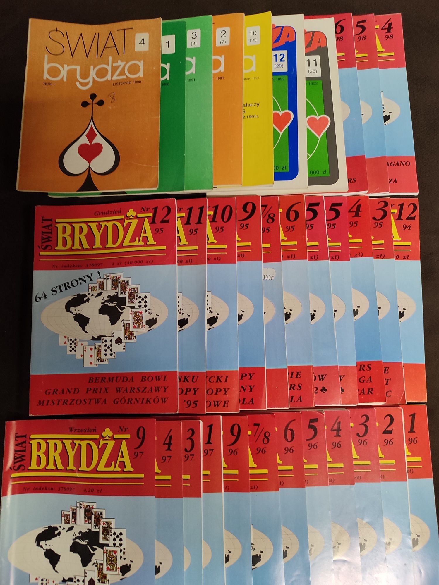 Brydż sportowy zestaw książek oraz czasopism