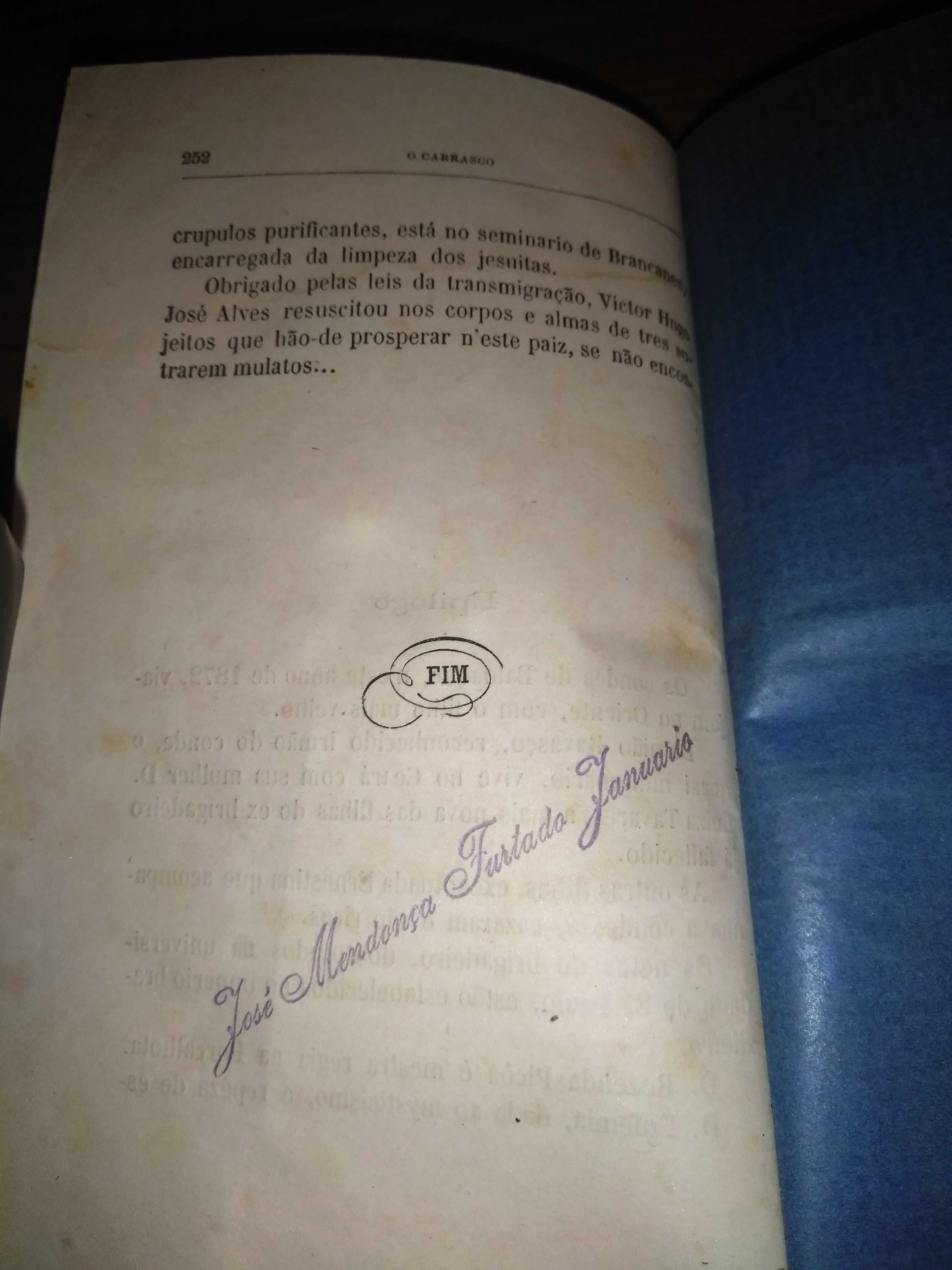 Livro 1ª Edição 1872 Camillo Castello Branco - O Carrasco Raro