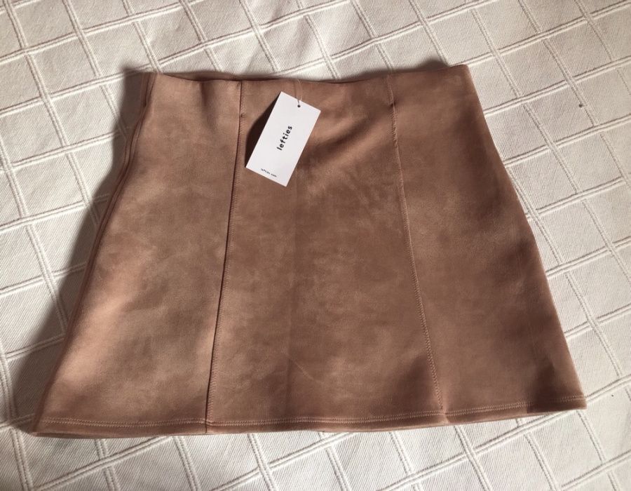 LEFTIES - Mini Saia Rosa em pele de pêssego (nova com etiqueta)