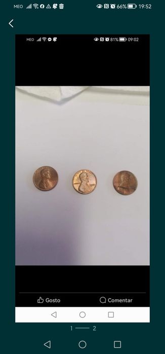 13 Moedas de One Cent USA Abraham Lincoln 1968/1981