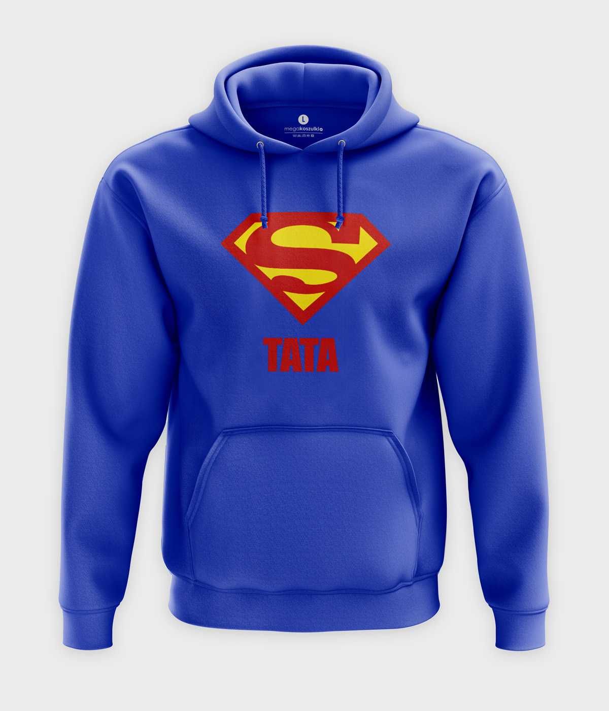 Nowa Bluza z kapturem Superman Super Tata roz S Prezent dla Taty