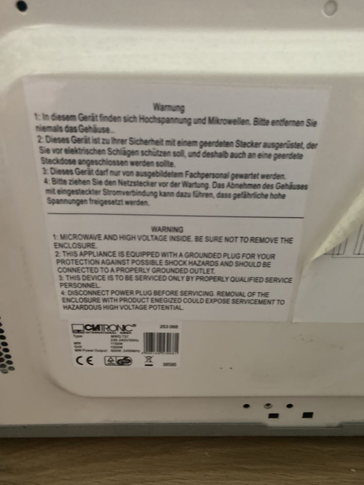 Kuchenka mikrofalowa Mikrofalówka mikrofala Clatronic MWG 737 agd