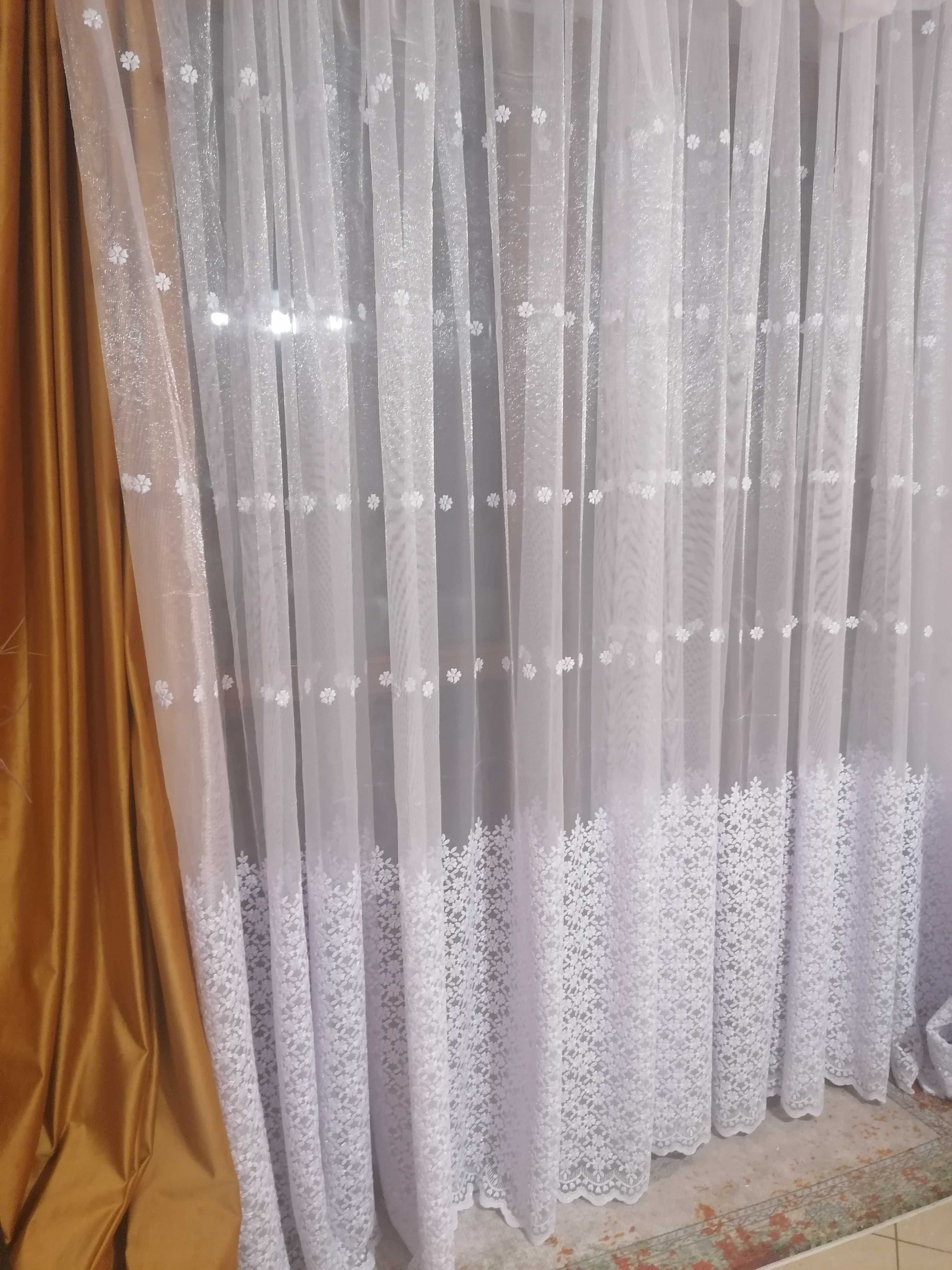 firanki z metra HAFT-GIPIURA wys 65 cm biała,turecka wys 280