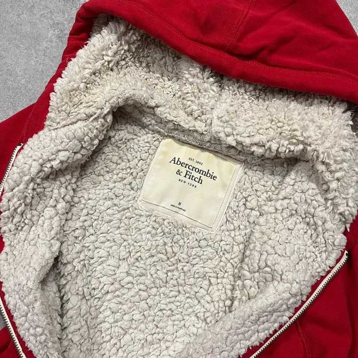 Vintage Bluza Abercrombie & Fitch Sherpa Zip Up Hoodie Coquette Y2K