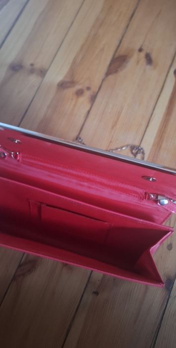 Torebka, kopertówka, błyszcząca, łososiowa na wesele, imprezy