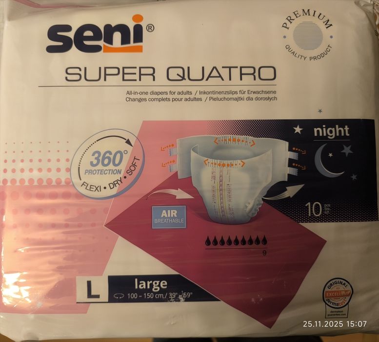 Pampersy Seni rozmiar L