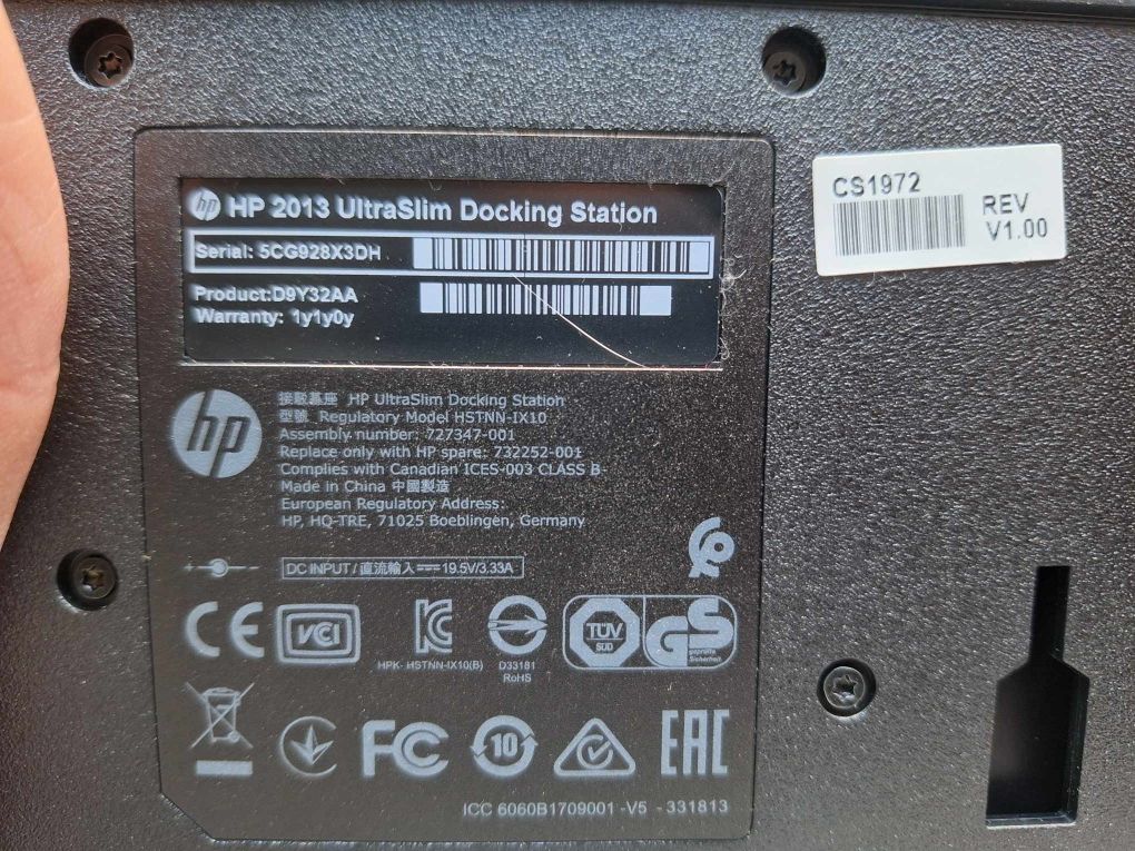 Stacja dokująca HP 2013 ultraslim z zasilaczem
