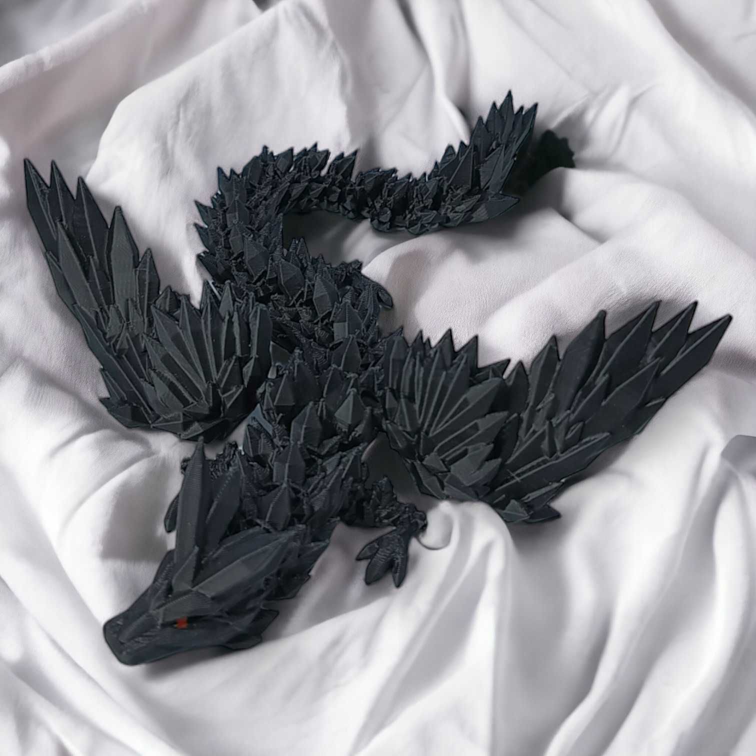 Kryształowy Smok ze Skrzydłami Mini, 23cm, Figurka Przegubowa,19A4S