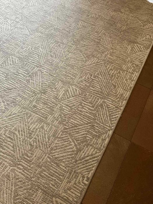 Oddam dywan 290x200 sizalowy, biało szary geometryczne wzory