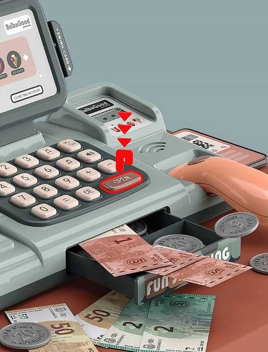 Interaktywna kasa sklepowa dla dzieci – zabawka edukacyjna NOWA