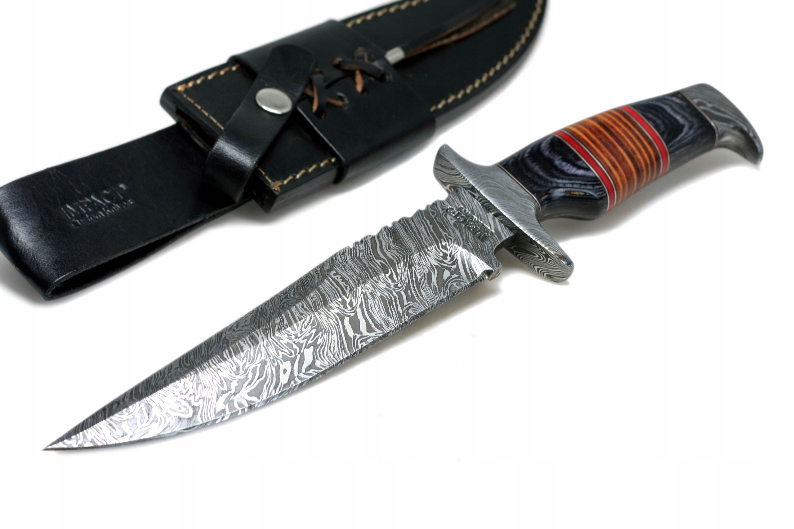 Nóż myśliwski BOWIE Impact HS-529 taktyczny stal DAMASCEŃSKA PAKKA