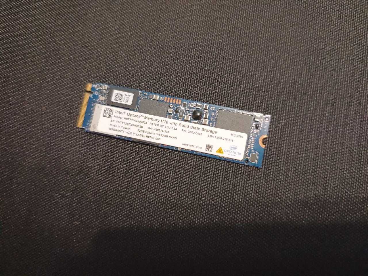 SSD Intel Optane Memory H10 512GB + 32GB Optane NvmE диск накопичувач