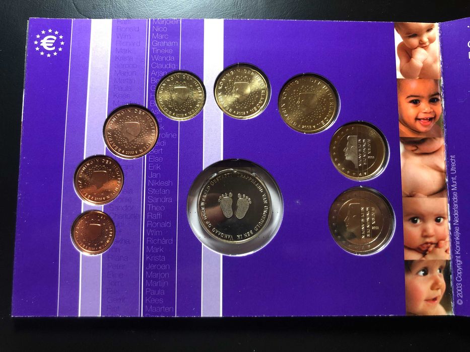 Set Anual Euros Holanda 2003 UNC - Baby Birth com Token
