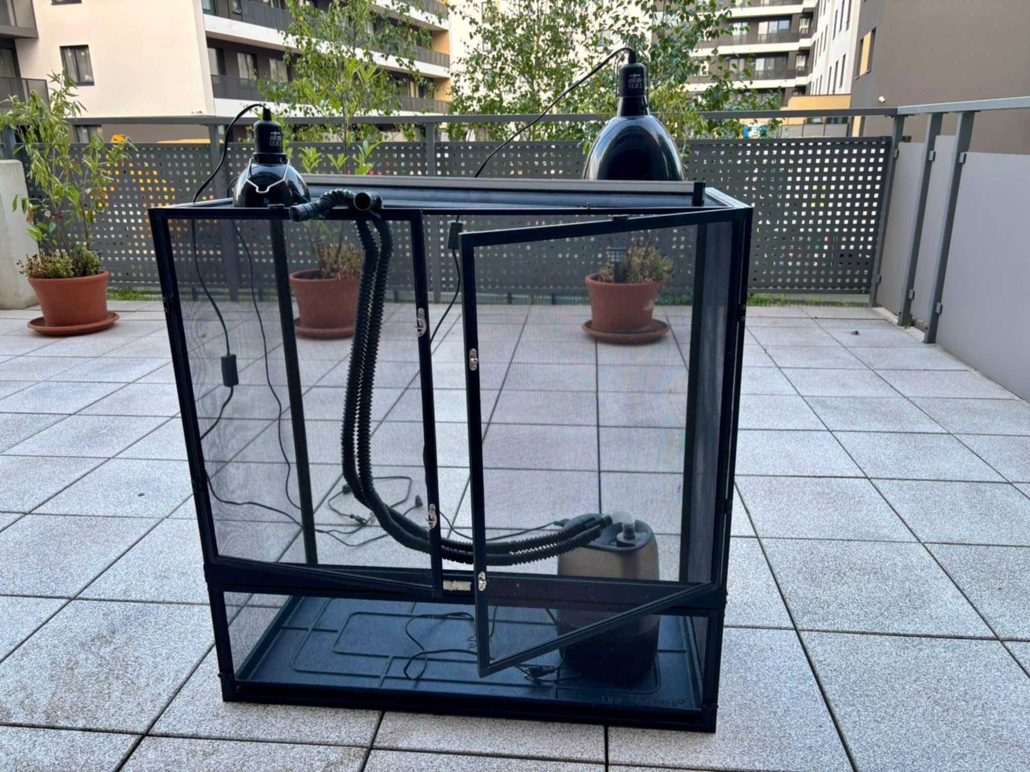 Flexarium dla kameleona z dodatkowym wyposażeniem