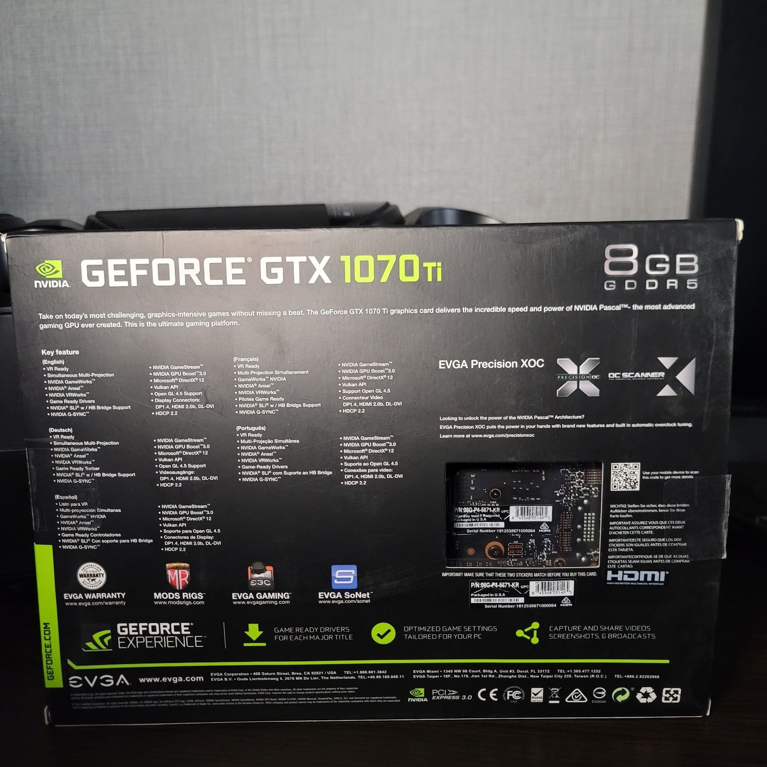 Видеокарта EVGA GeForce GTX 1070ti 8gb