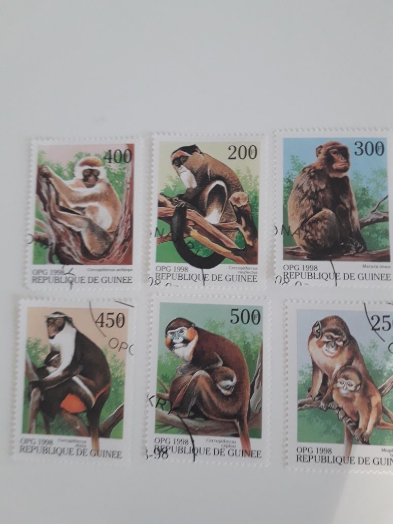 Znaczki kolekcjonerskie Małpy 1998