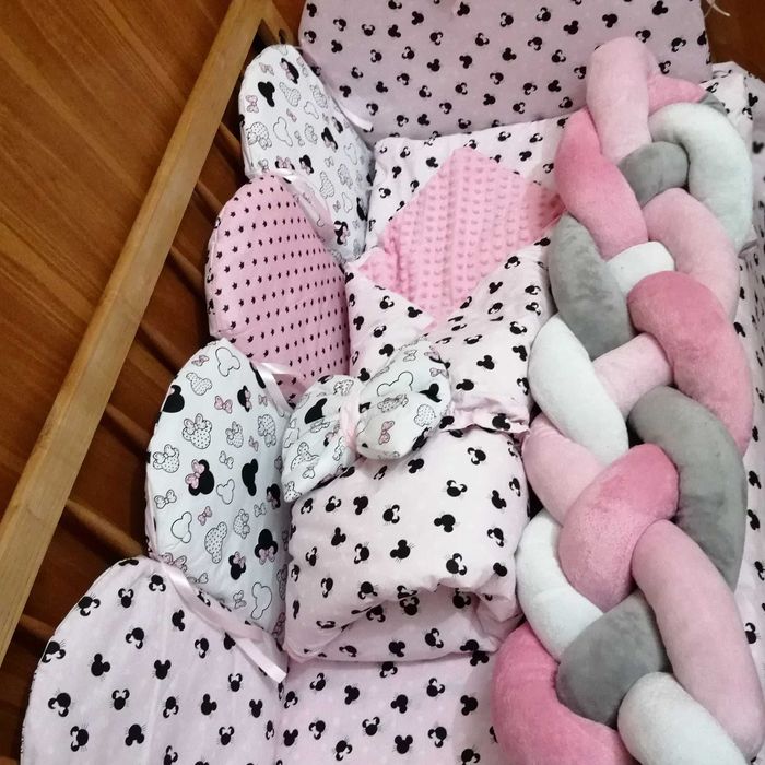 Дитячі постільні комплект 9 елементів + бортик косичка