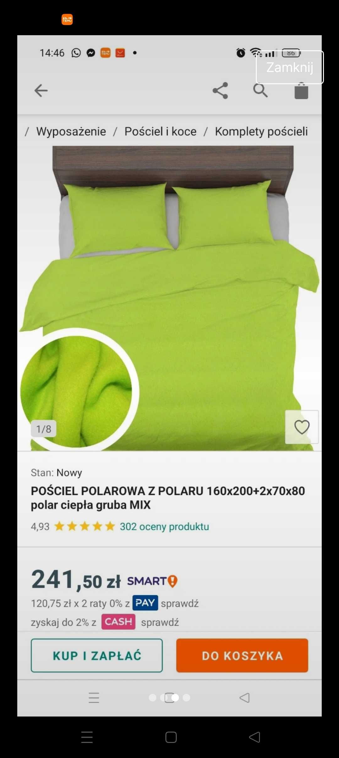Komplet pościeli polarowej 3 elementy