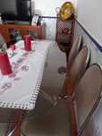 Mesa vidro e cadeiras