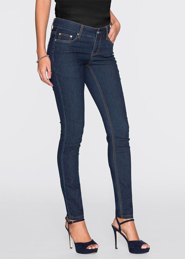 bonprix jeansy spodnie jeansowe rurki kieszenie 46