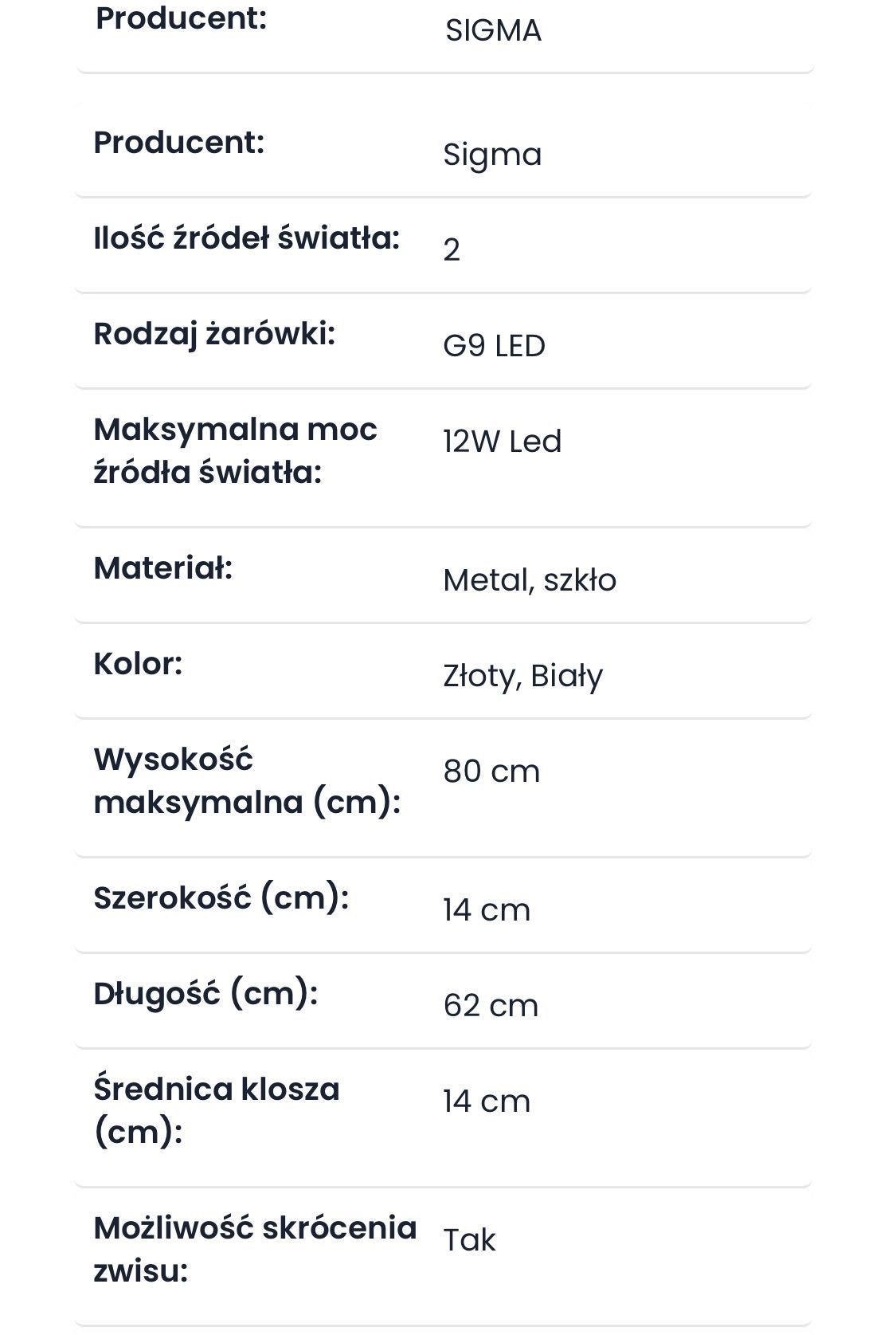 Złota Lampa Wisząca Nowoczesna Białe Szklane Kule TES 2 33632 SIGMA