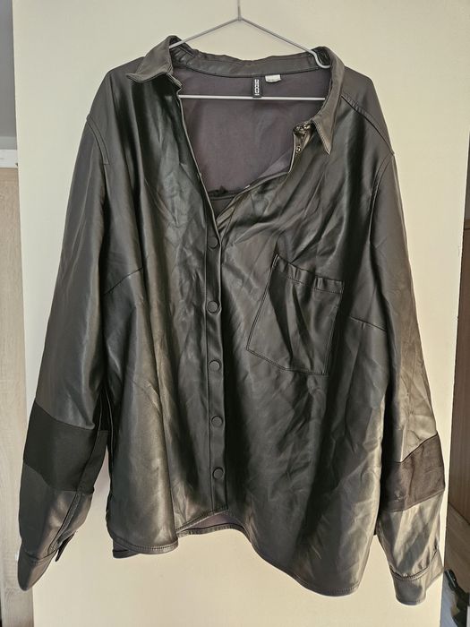 Kurtka koszulowa skóra h&m oversize